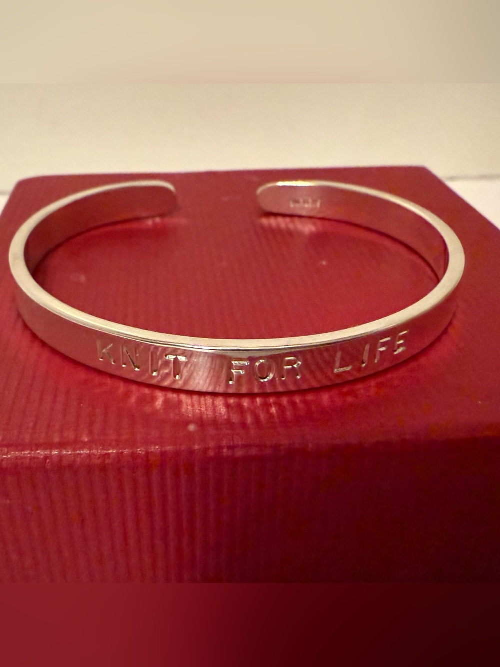 KNIT FOR LIFE NEW BRACELET STERLING SILVER CUFF 19.4g unworn NWOT